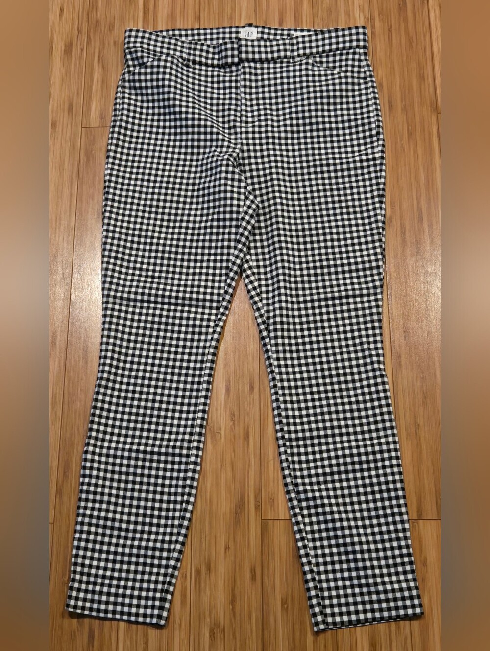 GAP Black & White Gingham Slim Chinos